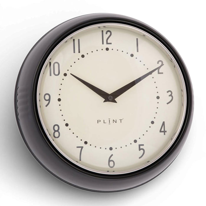 KI-generiertes Bild Nostalgische Metall Wanduhr Schwarz 23cm Vintage Küchenuhr Bürouhr Retro Look