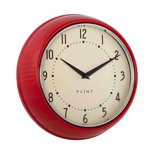 KI-generiertes Bild,Nostalgische Metall Wanduhr Rot 23cm Vintage Küchenuhr Bürouhr Retro Look