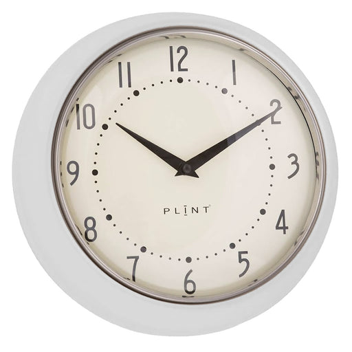 KI-generiertes Bild,Nostalgische Metall Wanduhr Creme Weiß 23cm Vintage Küchenuhr Bürouhr Retro Look