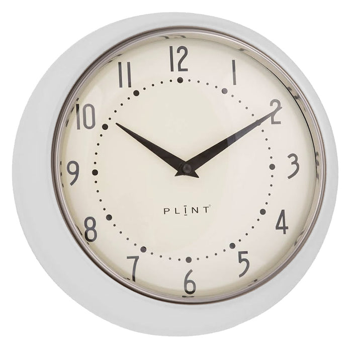 KI-generiertes Bild,Nostalgische Metall Wanduhr Creme Weiß 23cm Vintage Küchenuhr Bürouhr Retro Look