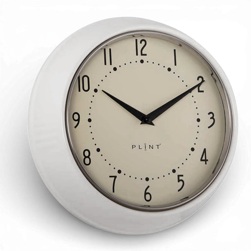 KI-generiertes Bild Nostalgische Metall Wanduhr Creme Weiß 23cm Vintage Küchenuhr Bürouhr Retro Look
