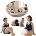 KI-generiertes Bild Deko Figuren Set 3x Badenixe XL Figur Molly Maritim Blau Weiß Badeanzug Objekt