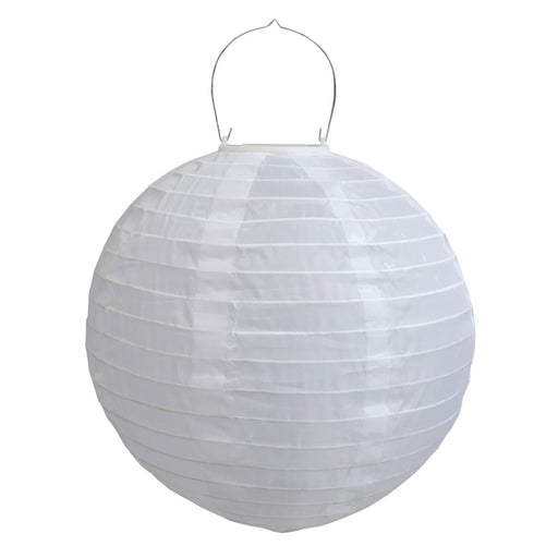 KI-generiertes Bild,Design Solar LED Lampion Weiß 30cm Lichtsensor Nylon Gartenlaterne Hängelampe