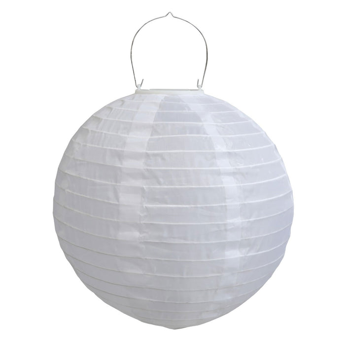 KI-generiertes Bild,Design Solar LED Lampion Weiß 30cm Lichtsensor Nylon Gartenlaterne Hängelampe