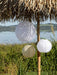 KI-generiertes Bild,Design Solar LED Lampion Weiß 30cm Lichtsensor Nylon Gartenlaterne Hängelampe