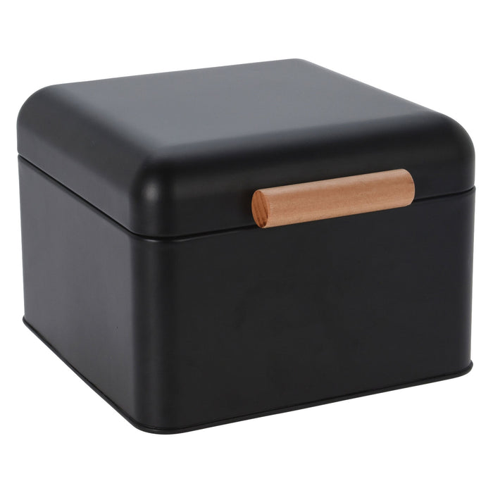 KI-generiertes Bild,Vintage Brotkasten Schwarz Black 20cm Metall Retro Brotbox Aufbewahrungskorb