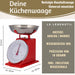 KI-generiertes Bild,Vintage Küchenwaage Retro Rot Manuelle Backwaage großes Ziffernblatt 1L Schüssel