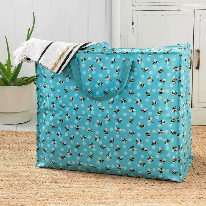 KI-generiertes Bild,XXL Jumbo Bag Bumblebee Türkis 55cm Aufbewahrungstasche Einkaufstasche