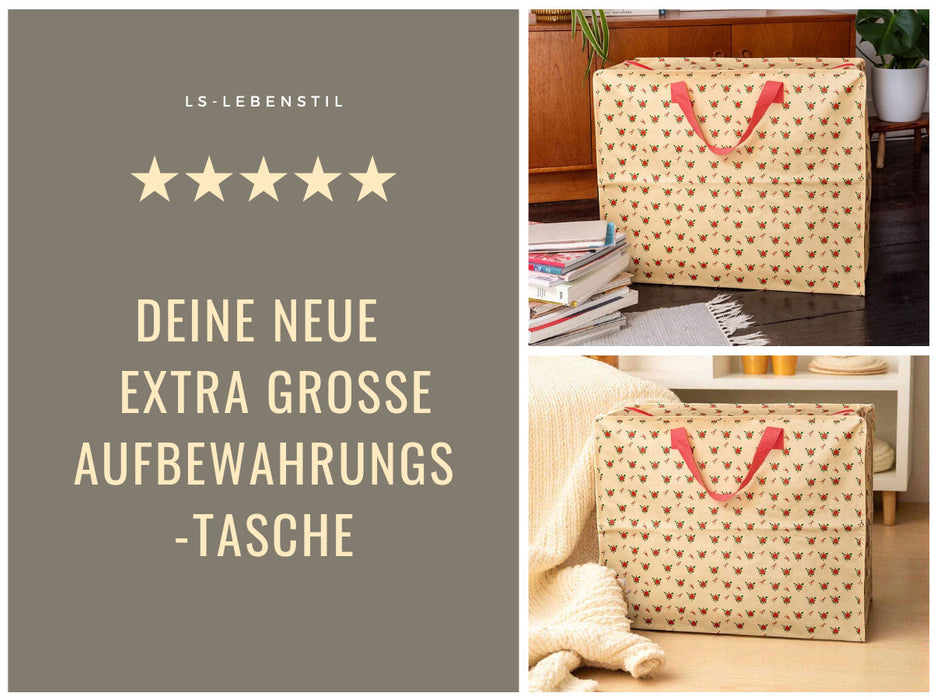 KI-generiertes Bild,XXL Jumbo Bag French Rose Rote Rosen 55cm Aufbewahrungstasche Einkaufstasche