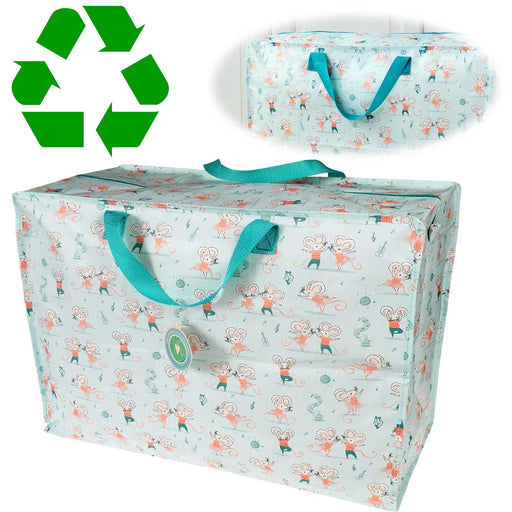 KI-generiertes Bild XXL Jumbo Bag Mimi Milo Mäuse 55cm Kunststoff Aufbewahrungstasche Einkaufstasche