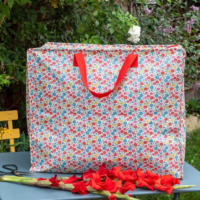 KI-generiertes Bild,XXL Jumbo Bag Tilde bunte Blumen 55cm Aufbewahrungstasche Einkaufstasche