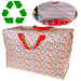 KI-generiertes Bild XXL Jumbo Bag Tilde bunte Blumen 55cm Kunststoff Aufbewahrungstasche Einkaufstasche