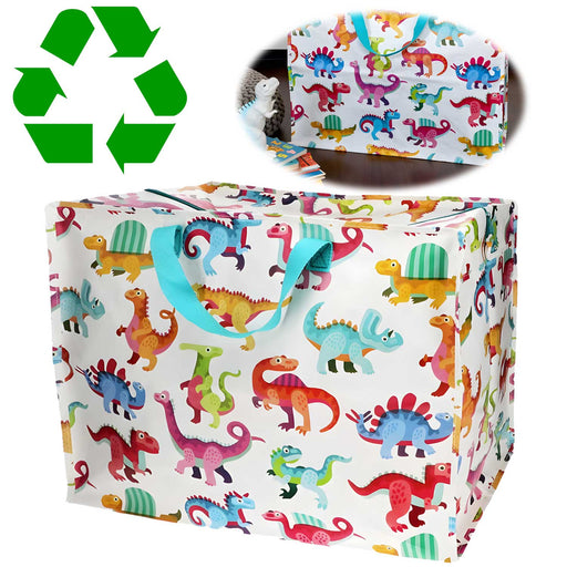 KI-generiertes Bild XXL Jumbo Bag Baby Dinos Dinosaurier 55cm Kunststoff Aufbewahrungstasche Einkaufstasche