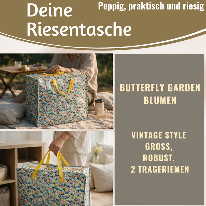 KI-generiertes Bild,XXL Jumbo Bag Blumen 55cm Aufbewahrungstasche Einkaufstasche