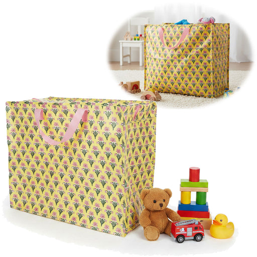 KI-generiertes Bild XXL Jumbo Bag Chandani Blüten 55cm Kunststoff Aufbewahrungstasche Einkaufstasche