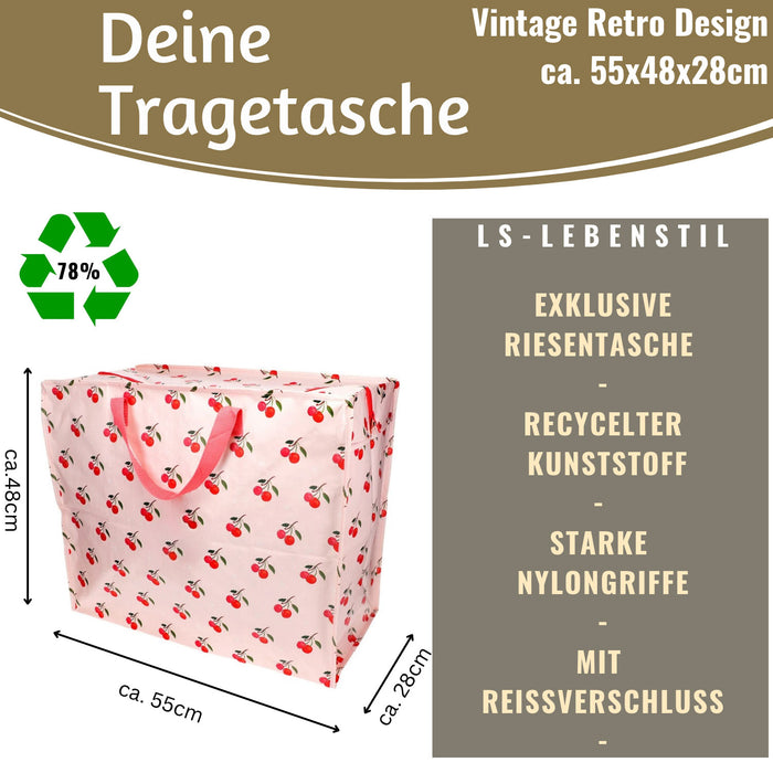 KI-generiertes Bild,XXL Jumbo Bag Cherry - Kirschen 55cm Aufbewahrungstasche Einkaufstasche
