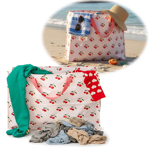 KI-generiertes Bild XXL Jumbo Bag Cherry - Kirschen 55cm Recycelt Kunststoff Aufbewahrungstasche Einkaufstasche