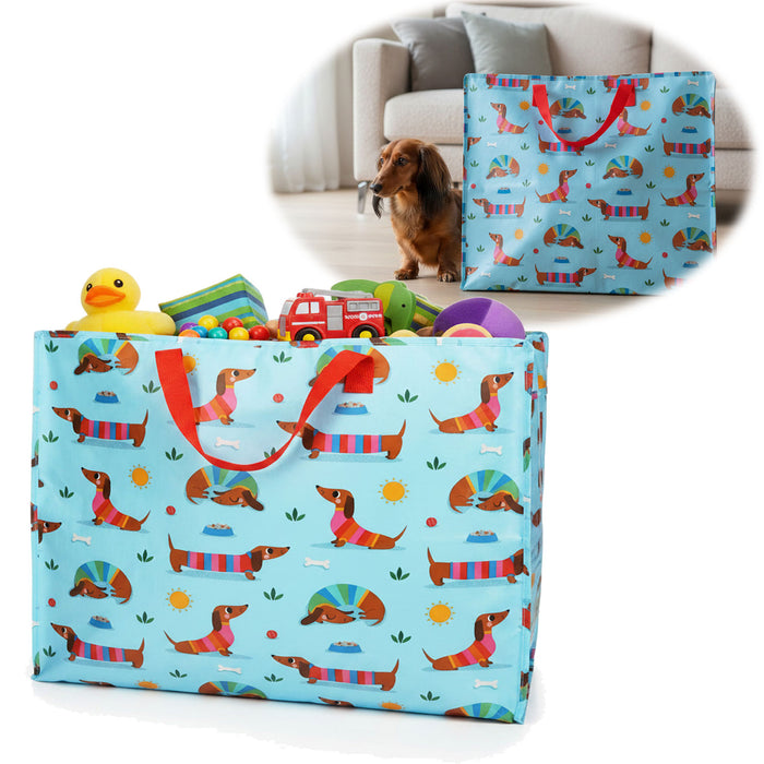 KI-generiertes Bild XXL Jumbo Bag Dackel Sausage 55cm Kunststoff Aufbewahrungstasche Einkaufstasche