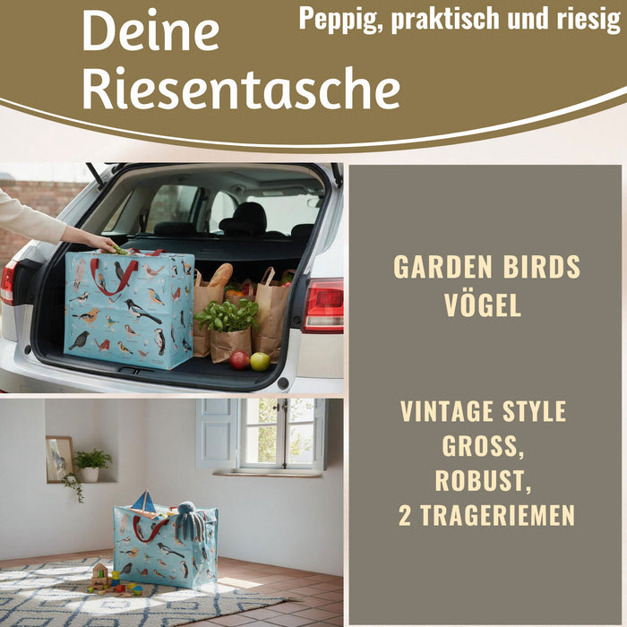 KI-generiertes Bild,XXL Jumbo Bag Garden Birds 55cm Aufbewahrungstasche Einkaufstasche