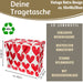 KI-generiertes Bild,XXL Jumbo Bag Herzen Rot Weiß 55cm Aufbewahrungstasche Einkaufstasche