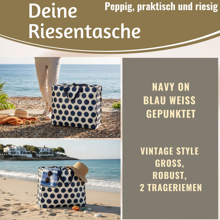 KI-generiertes Bild,XXL Jumbo Bag Navy Blue Spotlight 55cm Aufbewahrungstasche Einkaufstasche