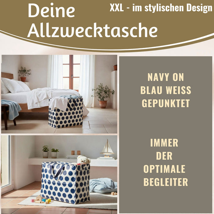 KI-generiertes Bild,XXL Jumbo Bag Navy Blue Spotlight 55cm Aufbewahrungstasche Einkaufstasche
