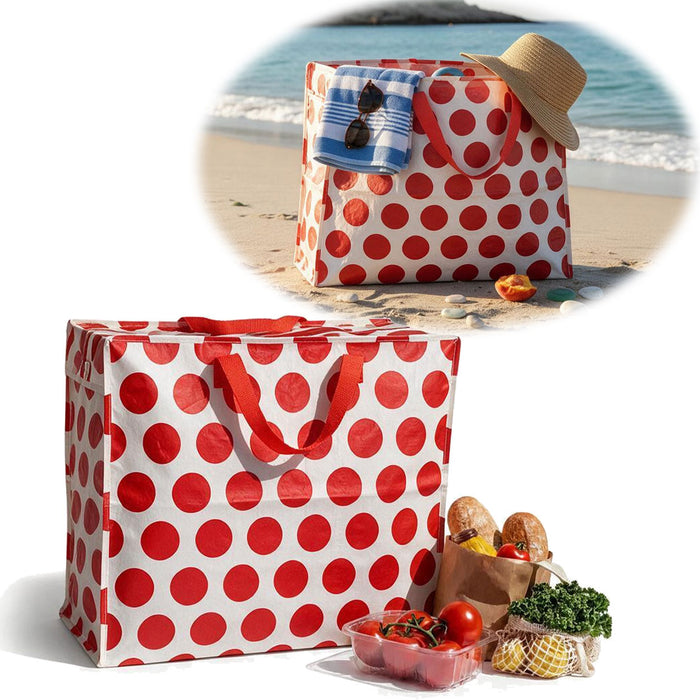 KI-generiertes Bild XXL Jumbo Bag Red Spotlight 55cm Recycelt Kunststoff Aufbewahrungstasche Einkaufstasche