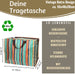 KI-generiertes Bild,XXL Jumbo Bag Retro 70´ziger Steifen 55cm Aufbewahrungstasche Einkaufstasche