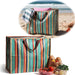 KI-generiertes Bild XXL Jumbo Bag Retro 70´ziger Steifen 55cm Recycelt Kunststoff Aufbewahrungstasche Einkaufstasche