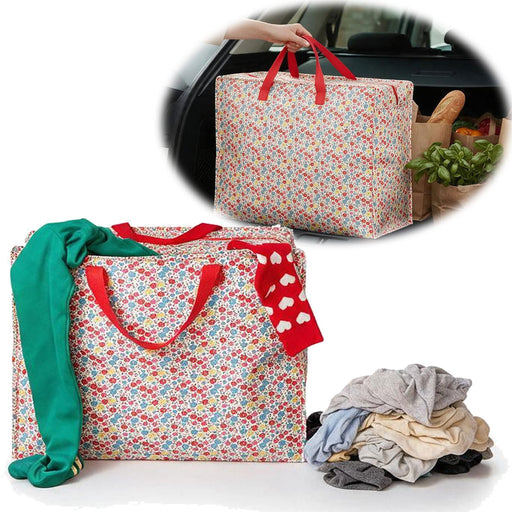 KI-generiertes Bild XXL Jumbo Bag Tilde bunte Blumen 55cm Recycelt Kunststoff Aufbewahrungstasche Einkaufstasche