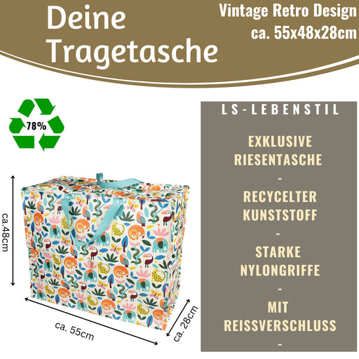 KI-generiertes Bild,XXL Jumbo Bag Wilde Tiere 55cm Aufbewahrungstasche Einkaufstasche