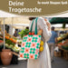 KI-generiertes Bild,Shopper Einkaufstasche Daisy Pink Grün faltbar Strandtasche Tragetasche