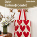 KI-generiertes Bild,Shopper Einkaufstasche Herzen Rot Weiß faltbar Strandtasche Tragetasche