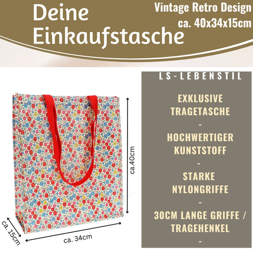 KI-generiertes Bild,Shopper Einkaufstasche Tilde Blumen faltbar Strandtasche Tragetasche