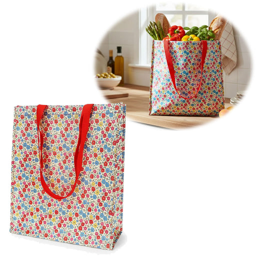 KI-generiertes Bild Retro Shopper Einkaufstasche Tilde Blumen faltbar Strandtasche Tragetasche