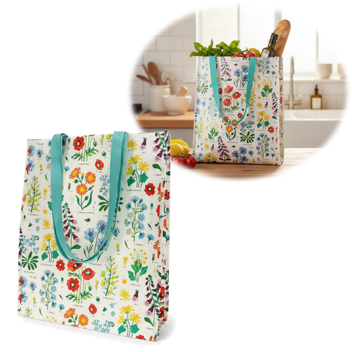 KI-generiertes Bild Retro Shopper Einkaufstasche Wild Flowers faltbar Strandtasche Tragetasche