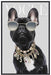 KI-generiertes Bild,Wandbild französische Bulldogge 40x60cm Vogue Diamant Schwarz Kunstdruck Leinwand