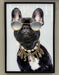 KI-generiertes Bild,Wandbild französische Bulldogge 40x60cm Vogue Diamant Schwarz Kunstdruck Leinwand
