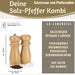 KI-generiertes Bild,Holz Salzstreuer & Pfeffermühle FSC Bambus 16,4cm Keramikmahlwerk Gewürzmühle