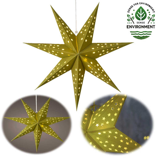 KI-generiertes Bild 3D Samt Leuchtstern Ø 40cm Grün 10 LED Beleuchtet Weihnachtsstern Papierstern