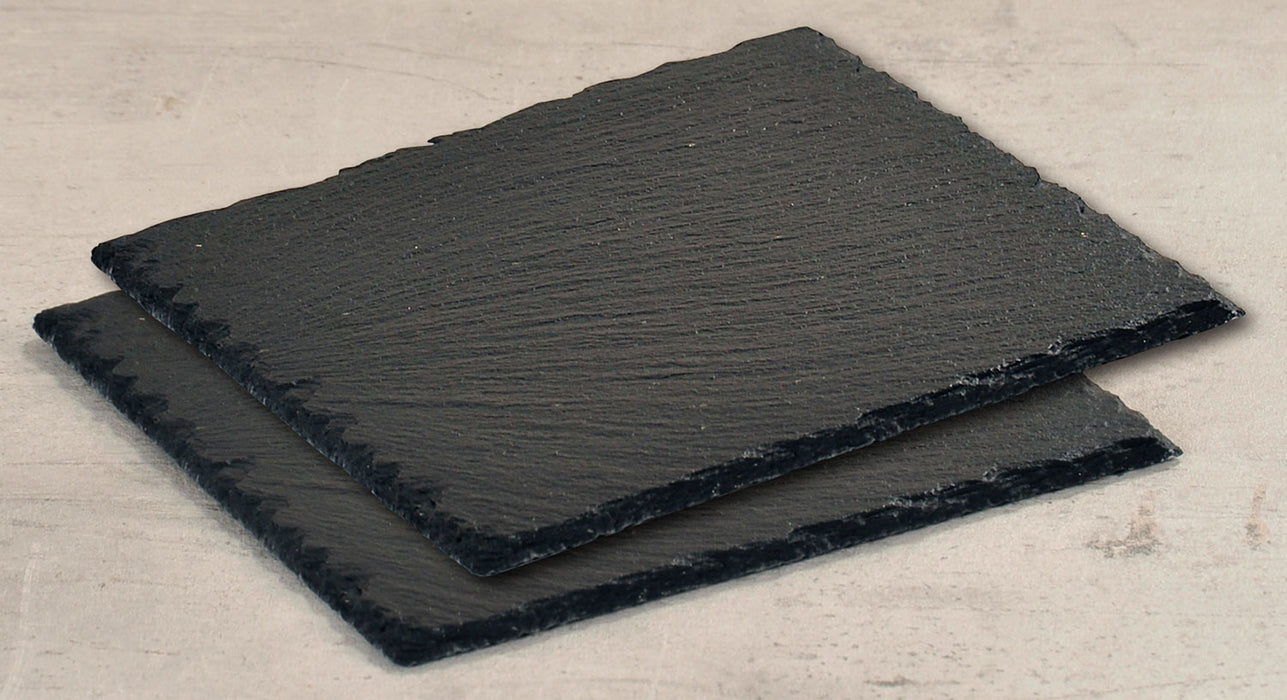 KI-generiertes Bild,Schieferplatte 2´er Set 20x20cm Servierplatte Schieferteller Tischset Sushi Deko
