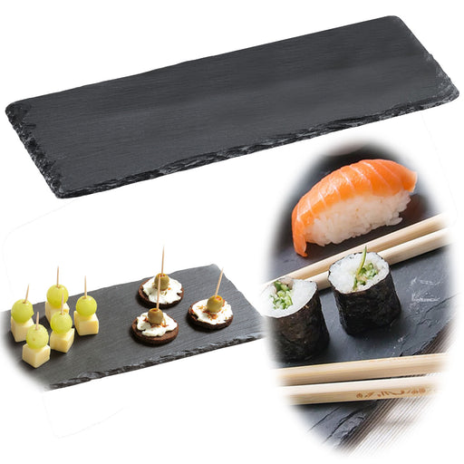 KI-generiertes Bild Schieferplatte 38x13cm Servierplatte Schieferteller Tischset Sushi Deko