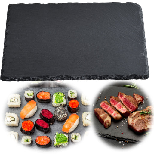 KI-generiertes Bild XL Schieferplatte Servierplatte 40x30cm Tafelplatte Schieferteller Sushi