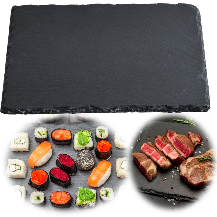 KI-generiertes Bild XL Schieferplatte Servierplatte 40x30cm Tafelplatte Schieferteller Sushi