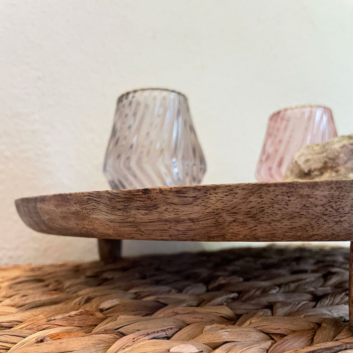 KI-generiertes Bild,XL Mango Holz Servierteller 37cm Rund Serviertablett Deko Tablett Servierplatte