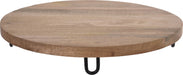 KI-generiertes Bild,Mango Holz Serviertablett 30cm Rund Massiv 4 Füße Rund Servierbrett Schneidebrett