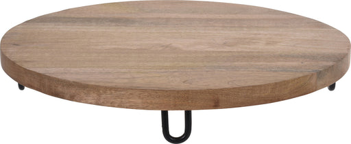 KI-generiertes Bild,Mango Holz Serviertablett 30cm Rund Massiv 4 Füße Rund Servierbrett Schneidebrett