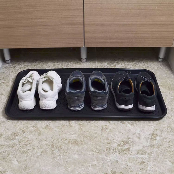KI-generiertes Bild,Schuhabtropfschale Schuhwanne Schwarz 60x40cm hoher Rand Schuhablage Schuhmatte