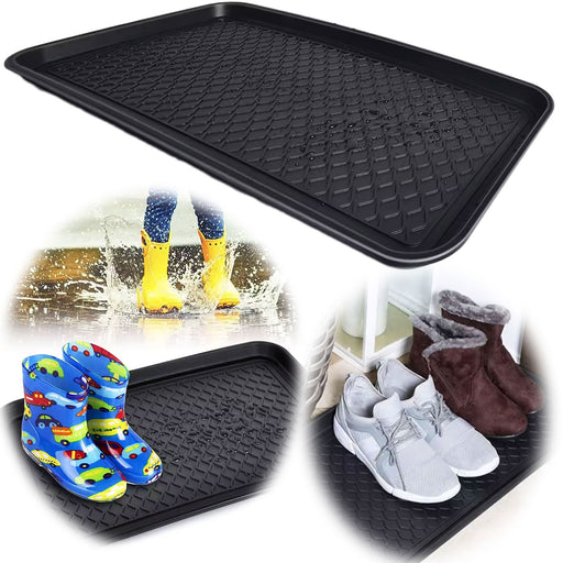 KI-generiertes Bild Schuhabtropfschale Schuhwanne Schwarz 60x40cm hoher Rand Schuhablage Schuhmatte