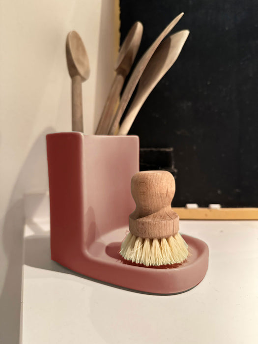 KI-generiertes Bild,Design Spülbecken Organizer Alt Rosa Waschbecken Schwammhalter Schwammablage